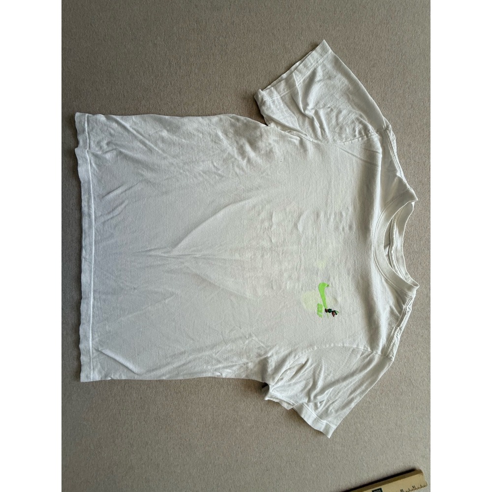 Nike Golf Ridin Birdie Graphic T-Shirt White Lime Green Mens Medium
